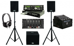 American-Audio-CDG350-Pro-DJ-Rack-Mount-Dual-CD-Player-with-Monitor-Headphones-Dual-10-Powered-PA-Speakers-Powered-15-Subwoofer-Behringer-VMX1000USB-7CH-Mixer-and-Odyssey-Flight-Case-detailed-image